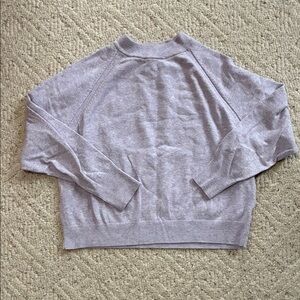 A New Day Grey & Purple Crewneck Sweater with Ribbed Cuff Detail